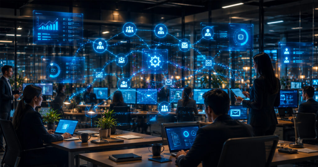 Des processus métier connectés par l’IA illustrent les premières étapes de l’automatisation d’une PME.